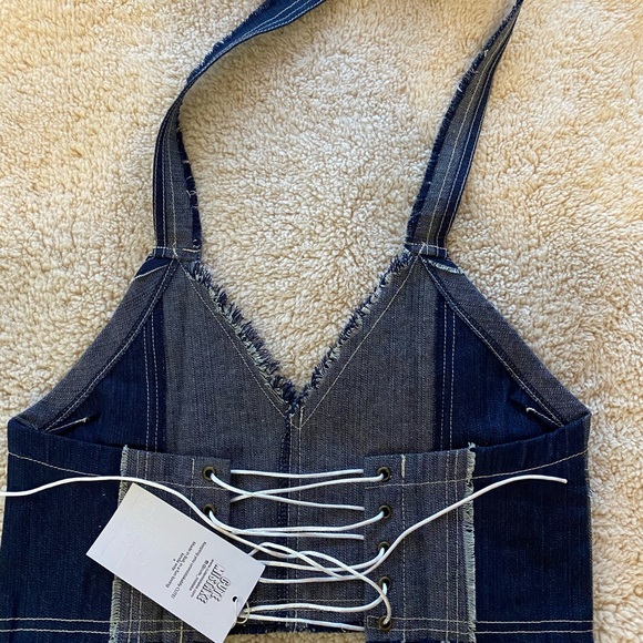 ✨SOLD✨Dolls Kill- Denim Halter Top, SIZE: S - Picture 3 of 4